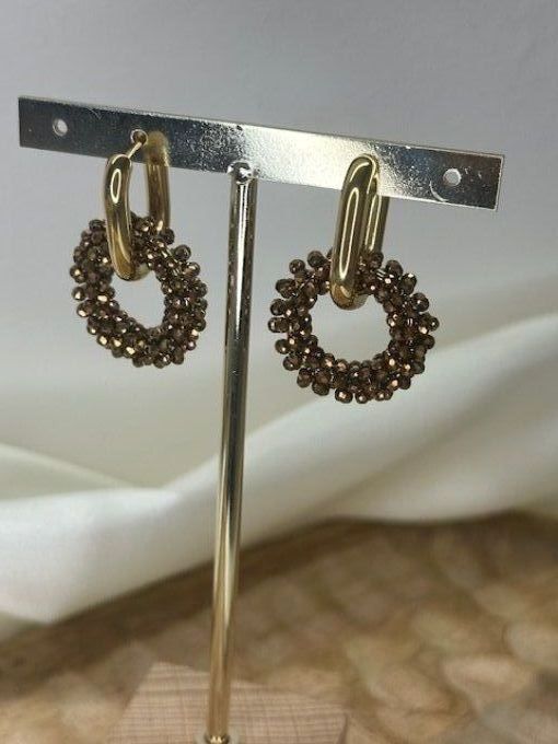 Boucles créoles Danna chocolat / doré