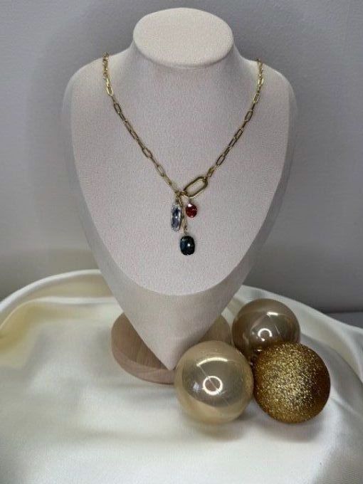 Collier Swarovski GRIS/ ROUGE